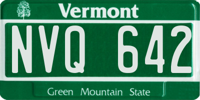 VT license plate NVQ642