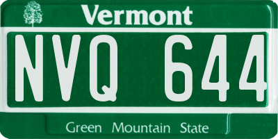 VT license plate NVQ644