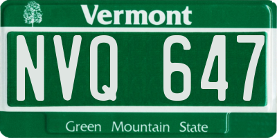 VT license plate NVQ647