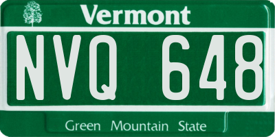 VT license plate NVQ648
