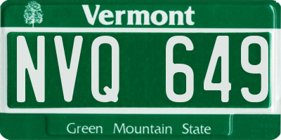 VT license plate NVQ649