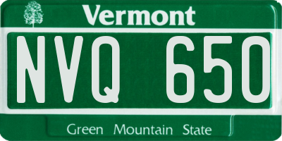 VT license plate NVQ650