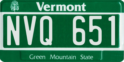 VT license plate NVQ651