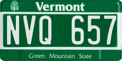 VT license plate NVQ657