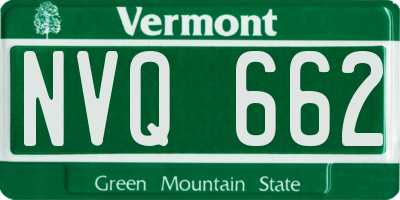 VT license plate NVQ662