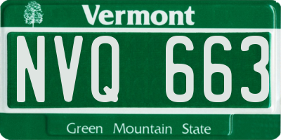 VT license plate NVQ663
