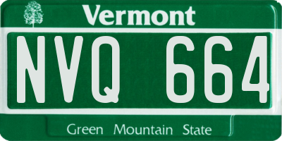 VT license plate NVQ664