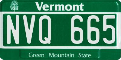 VT license plate NVQ665