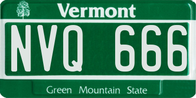 VT license plate NVQ666