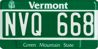 VT license plate NVQ668