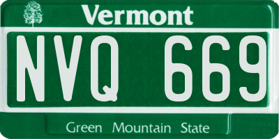 VT license plate NVQ669