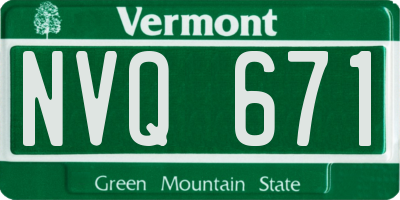 VT license plate NVQ671