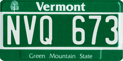VT license plate NVQ673