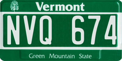 VT license plate NVQ674