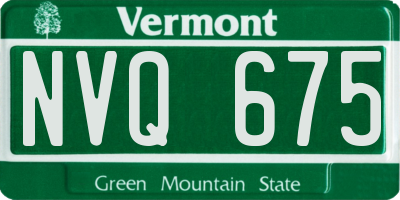 VT license plate NVQ675