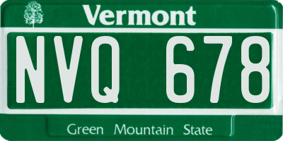 VT license plate NVQ678
