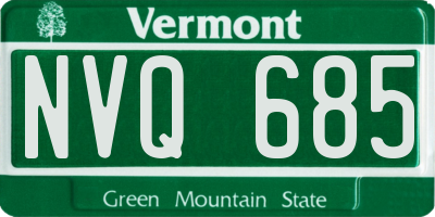 VT license plate NVQ685