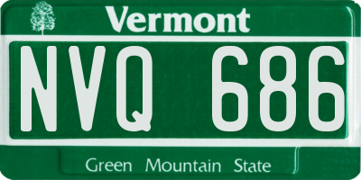 VT license plate NVQ686