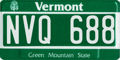 VT license plate NVQ688