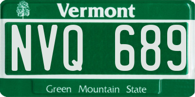 VT license plate NVQ689