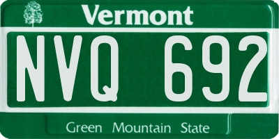 VT license plate NVQ692