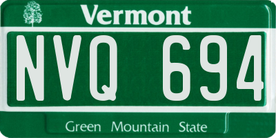 VT license plate NVQ694