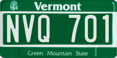 VT license plate NVQ701