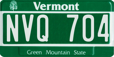 VT license plate NVQ704