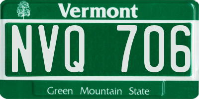 VT license plate NVQ706