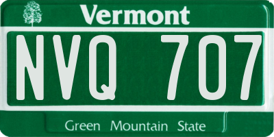 VT license plate NVQ707