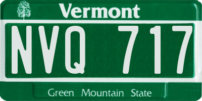 VT license plate NVQ717