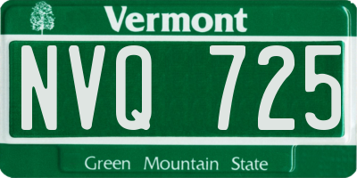 VT license plate NVQ725