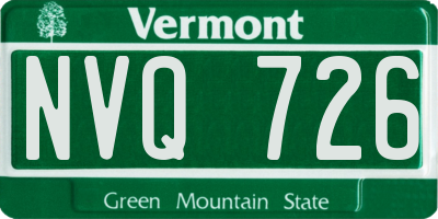 VT license plate NVQ726