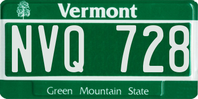 VT license plate NVQ728