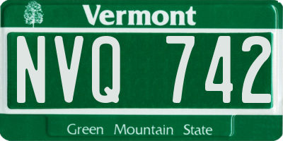 VT license plate NVQ742