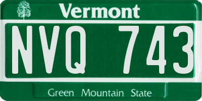 VT license plate NVQ743