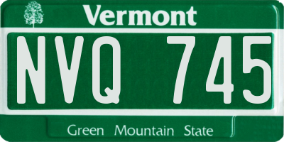 VT license plate NVQ745
