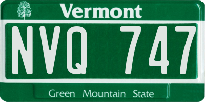 VT license plate NVQ747
