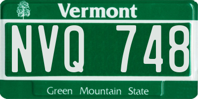 VT license plate NVQ748