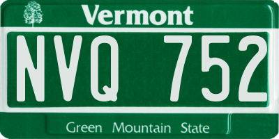 VT license plate NVQ752