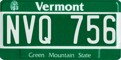VT license plate NVQ756