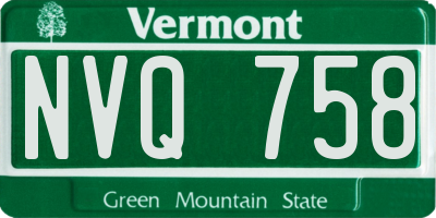 VT license plate NVQ758