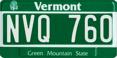 VT license plate NVQ760