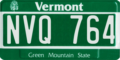 VT license plate NVQ764