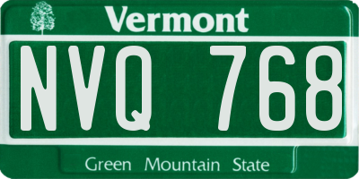 VT license plate NVQ768