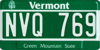 VT license plate NVQ769
