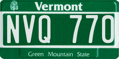 VT license plate NVQ770
