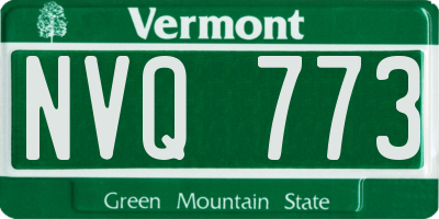 VT license plate NVQ773