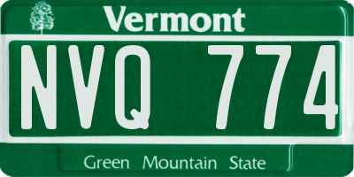 VT license plate NVQ774