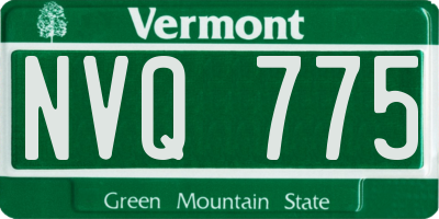 VT license plate NVQ775